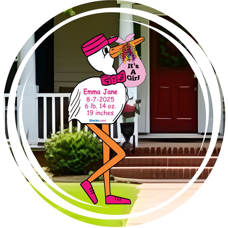 Tall Stork Sign Package for Baby Boy